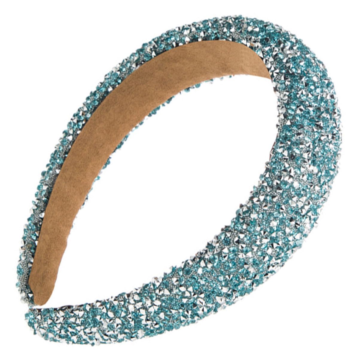 scicent Hair Accessories Glitter Rhinestone Headband for Party Crystal Embellished Hair Bands for Girls Fashion Wide Fabric Hairbands 5429