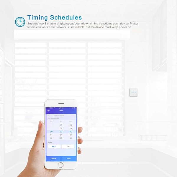 Fonorm WiFi Curtain Switch   Interruptor para persianas compatible con AlexaGoogle Home blanco