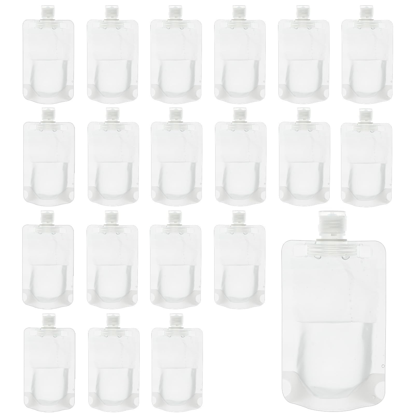 LIUCONGBD 20PCS 100ml Travel Bottles for Toiletries, Portable Refillable Empty Travel Bottles, Transparent Squeeze Bags Containers for Lotion/Shampoo/Face Cream/Hand Soap/Mask Mud