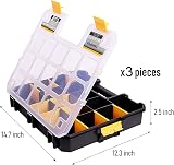 CANOPUS 3pc Heavy Duty Storage Organiser Stackable Cases with Adjustable view 5