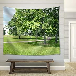Beautiful Landscape with Trees and Grassland - Fabric Tapestry, Home Decor - 51x60 inches