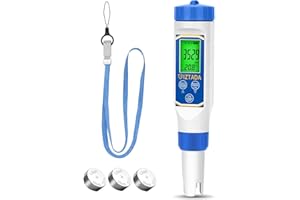 CIZTADA Smart Salt Tester for Saltwater Digital Salinity Meter with ATC 0-100 PPT Multi-Parameter Tester for Saltwater Pool& Spas Koi Fish Pond Aquariums Seawater