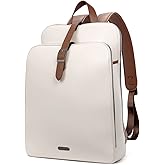CLUCI Leather Backpack for Women, 15.6 inch Laptop Bag, Large Genuine Work Backpack Travel Back