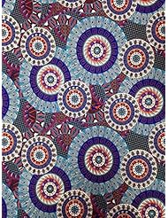 Art and Craft Supply: Big Circles Geometric Multi Pattern on Stretch Knit Jersey Polyester Rayon Spandex Fabric By the Yard - Triple Textile