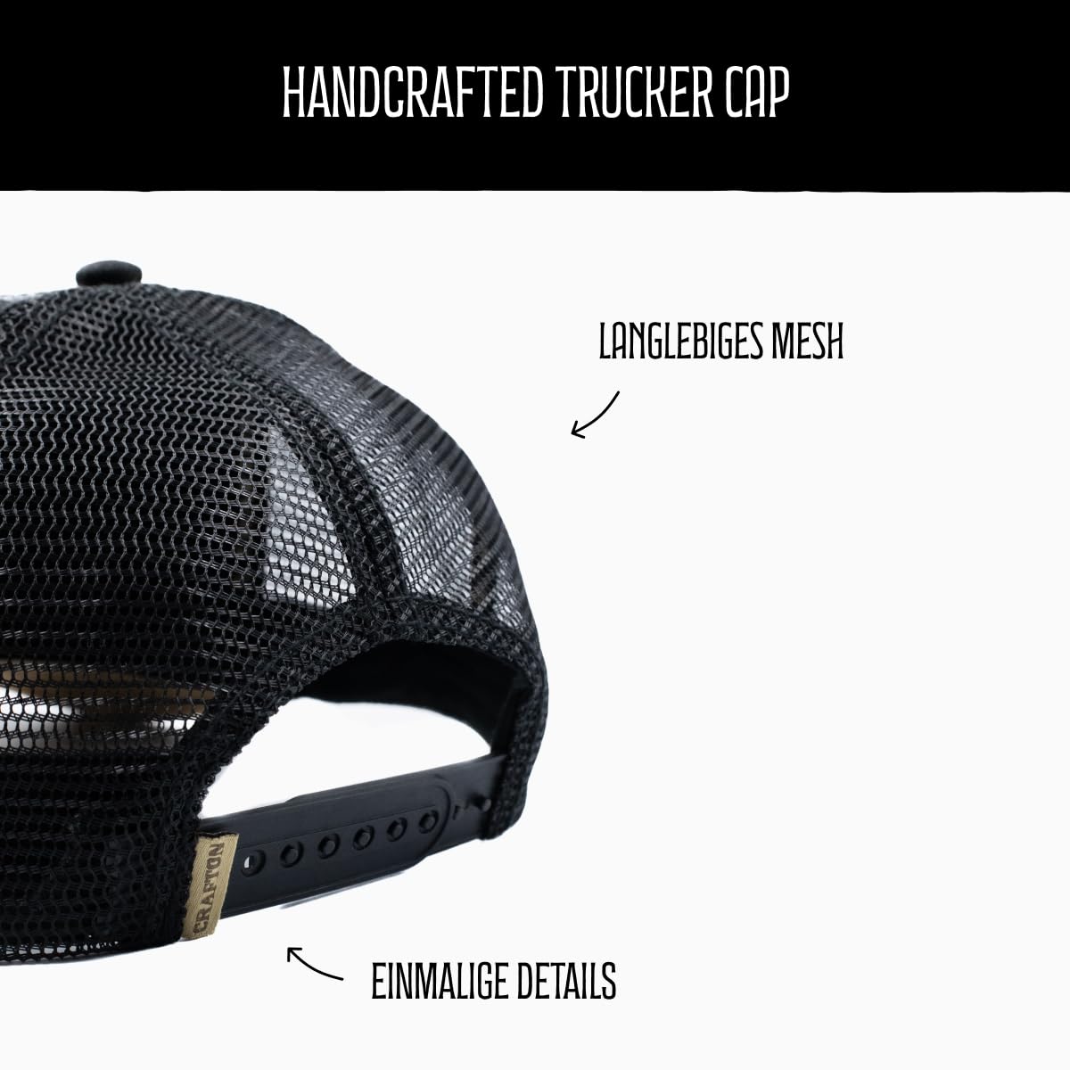 Crafton Big Mountain Mesh Trucker Cap - Baseball Cap - Unisex - atmungsaktiv - individuell verstellbar - für Damen und Herren Farbe: Black 3