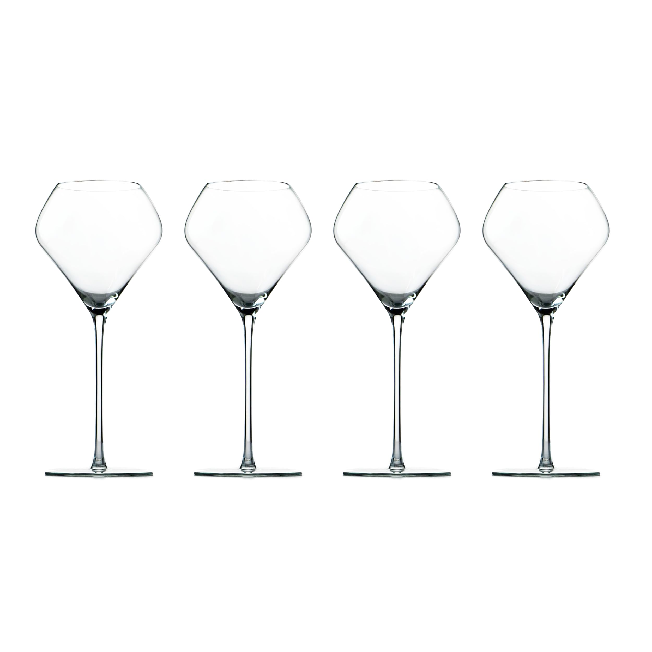 Katie Jayne 450ml ‘Tulip’ Beaujolais Wine Glasses Set of 4 | Mouth-Blown Long Stem Glassware Set for 4 | Handmade Wine Glass Set for Home Bars, Celebrations, Parties | Gift-Boxed Drinking Glasses
