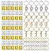 Hicarer 50 Pieces Aluminum Dreadlocks Beads Metal Cuffs and 50 Pieces Braid Hair Clip Accessories, Total 100 Pieces Hair Decoration Braiding Hair Jewelry, Multiple Styles