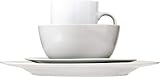 Amazon Basics 16-Piece Dinnerware Set for 4 White Porcelain Microwave Safe view 3