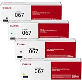Canon 067 CMYK Toner Cartridge 4-Pack &ndash; Black, Cyan, Magenta, Yellow &ndash; Standard Yield &ndash; Genuine Original Toner &ndash; for Color imageCLASS LBP633Cdw, LBP632Cdw, MF653Cdw, MF654Cdw, MF656Cdw
