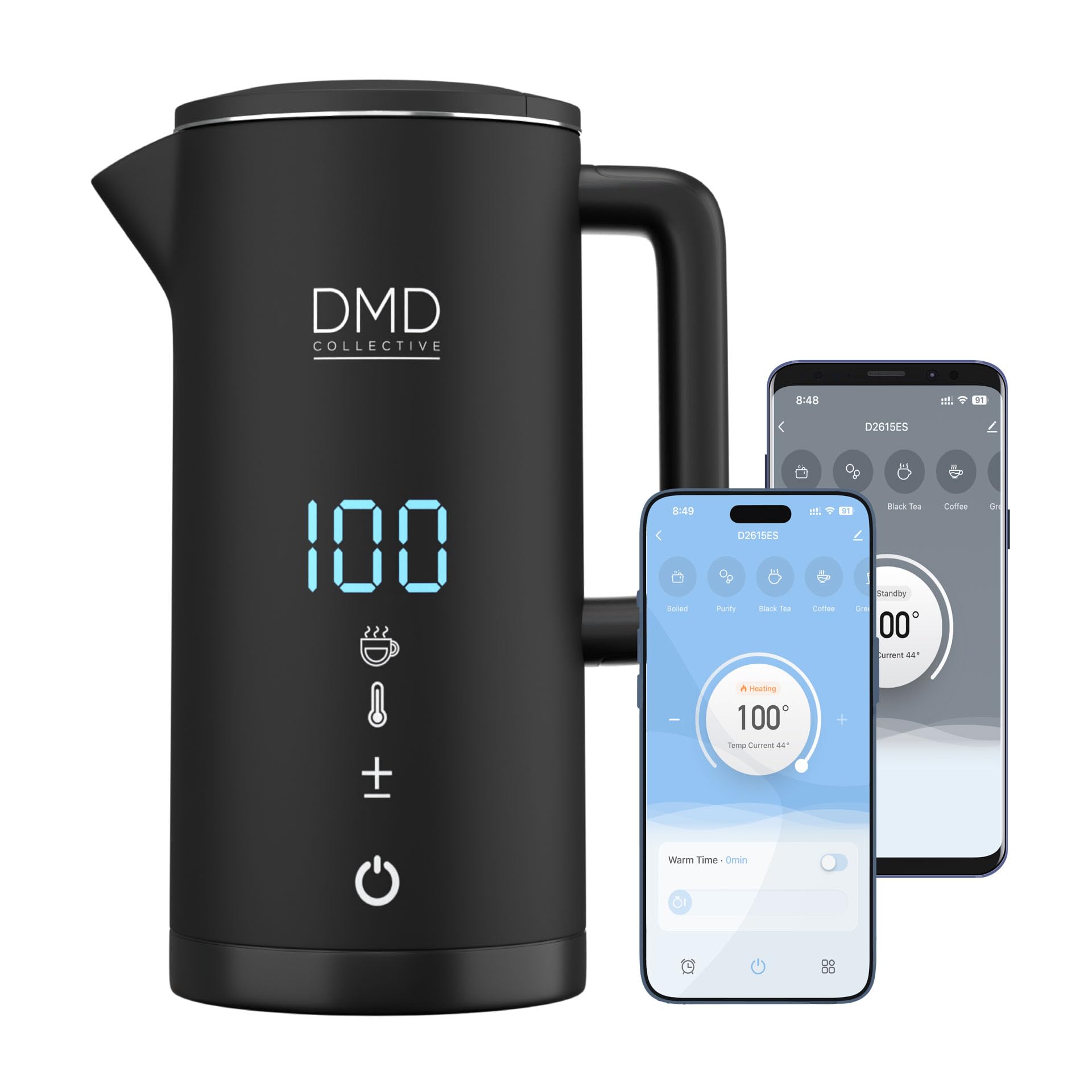 DMD Collective – Smart Kettle 1.5L, Wi-Fi Touchscreen, Voice Control with Alexa & Google | Digital Temperature Display, Double Wall & Anti-Scalding Design, Energy-Efficient