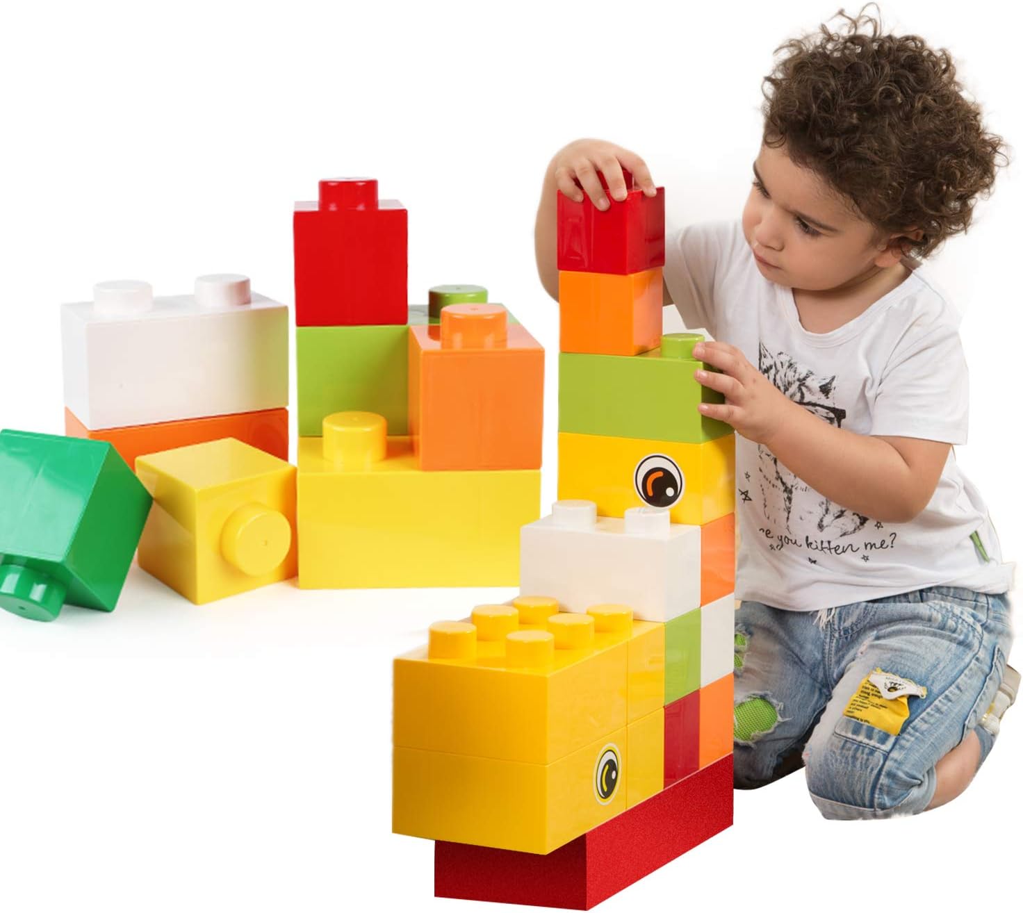 burgkidz Jumbo Blocks, 10 Pieces Building Blocks Standard Set for Girls and Boys