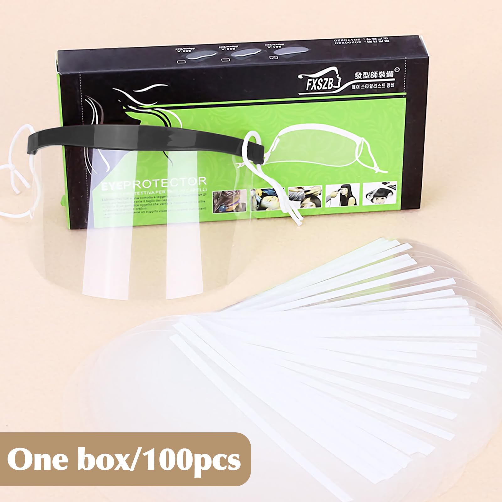 100 Pcs Clear Face Shield - Eye Shield After Cataract Surgery, Disposable Transparent Shower Face Eye Protector Shields Visors