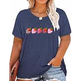 GeLivable Plus Size Coffee Sunflowers Graphic Printed Shirt Women Short Sleeve Summer O-Neck Casual Tunics Top Tshirt