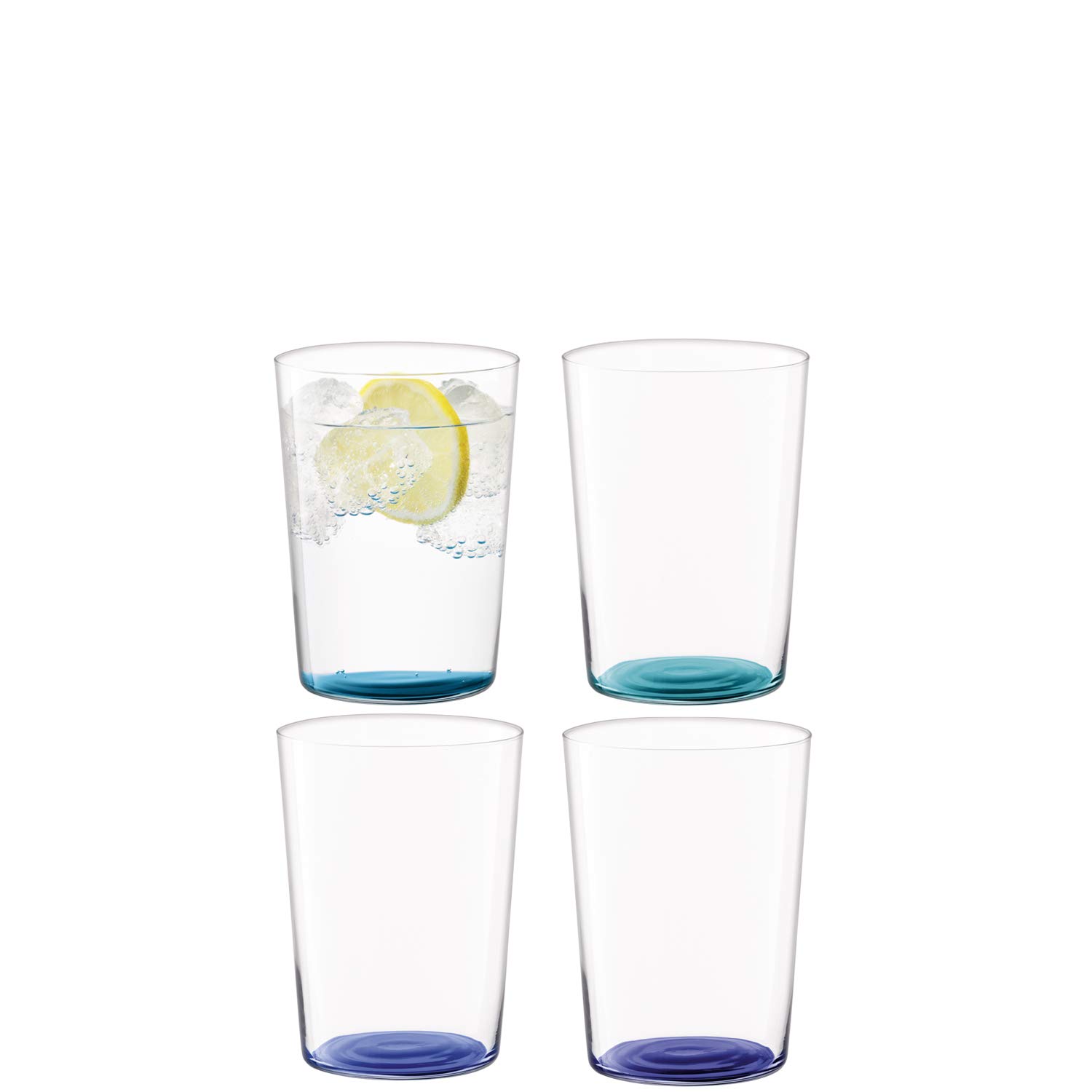 LSA International International Coro Tumbler (Large) 560ml Lagoon Assorted | Set of 4 | Hand Painted Glassware | CZ53