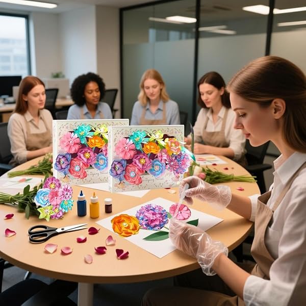 TEHZYORA PAPER FLOWER SCIENCE KITS & CRAFTS FOR GIRLS AGES 8–12 – DIY COLOR-WICKING BLOOMING FLOWERS WITH PRIMARY DYES, STEM ART PROJECT, BOUQUET BOX INCLUDED (PINK)