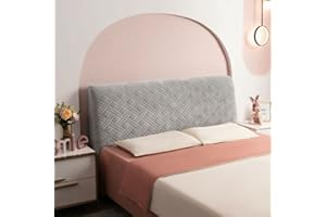 EFELIM Velvet Bed Headboard Slipcover Twin Queen Full California King Headboard Cover Thicken Dustproof Protector Cover for Home Decor Washable (Light Grey,Twin:100cm/39in)