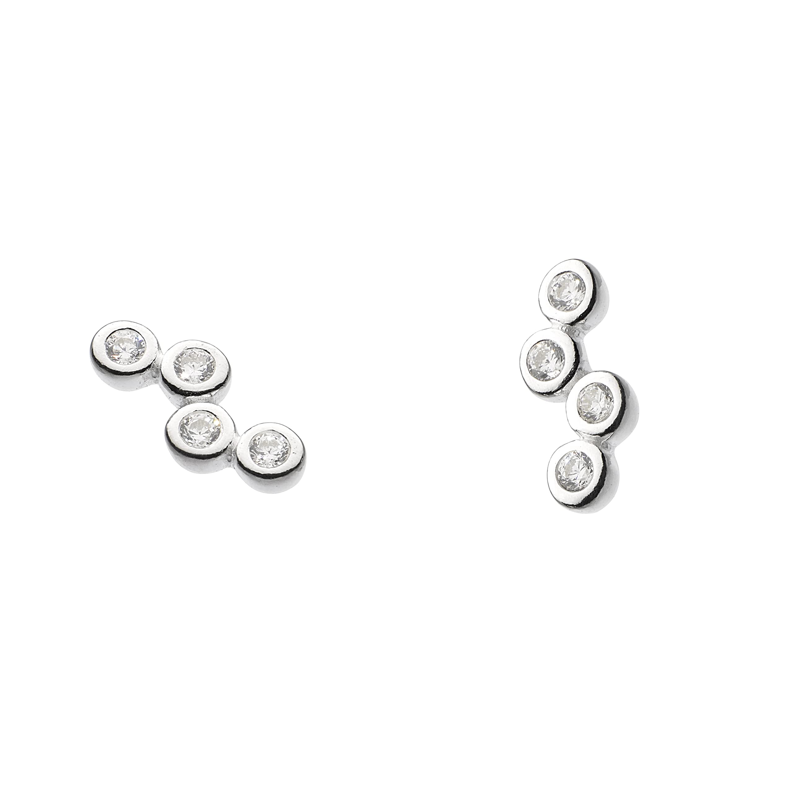 Dew Sterling Silver and Cubic Zirconia Scattered Stud Earrings