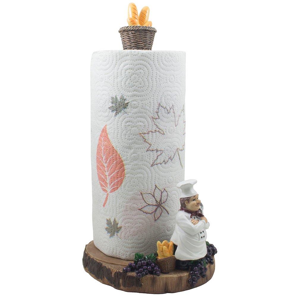 French Chef Pierre Paper Towel Holder for Cottage Kitchen Decor or