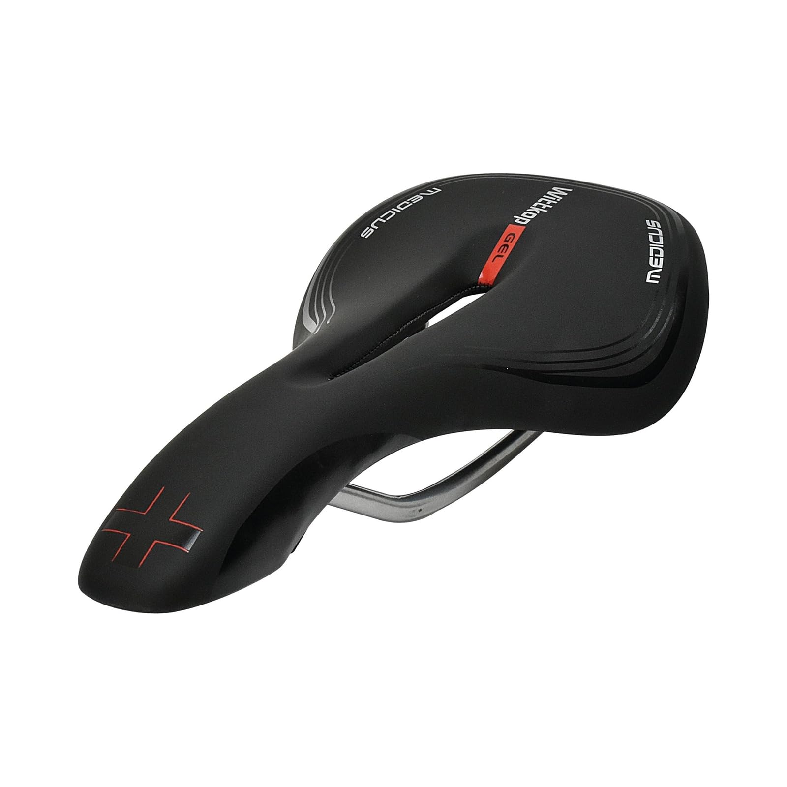 Büchel WITTKOP Bicycle Saddle with Innovative Medicus Concept and Extra Gel Padding, Comfortable MTB Trekking City Bicycle Saddle for Avid Cyclists, Unisex-Adults, Black