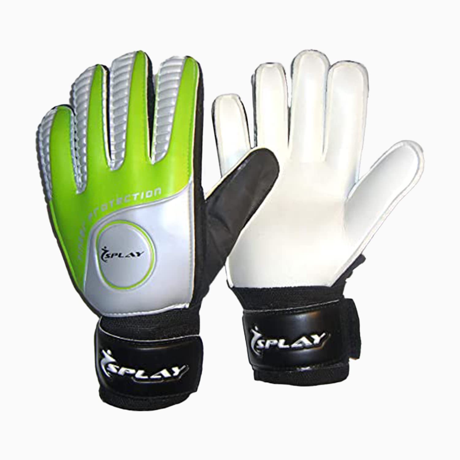 Splay Club Finger Save Football Goalkeeper Gloves Size-8, Finger Support Technology, Super-soft Latex Palm Construction, Wrist Strap for Comfort & Better Grip