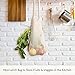 2Pcs Reusable Grocery Bags - HoRiMe Reusable Shopping Bags Organic Cotton String Mesh Grocery Shopping Produce Net Bag Organizer with Long Handles for Fruit Vegetable Storage Beach Eco Friendly