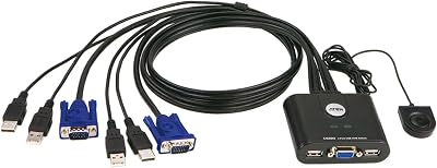 ATEN CS22U 2-Port USB VGA KVM Switch Remote Selector Up to 2048x1536 Windows