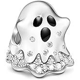 GNOCE Halloween Ghost Charms for Bracelet 925 Sterling Silver Horror Christmas Bead Charms For Women Jewelry Gift Fit Necklace