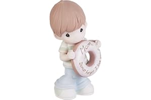 Precious Moments Mom, Donut Forget I Love You | Boy with Donut Bisque Porcelain Figurine Moms Birthday Gift | Hand-Painted