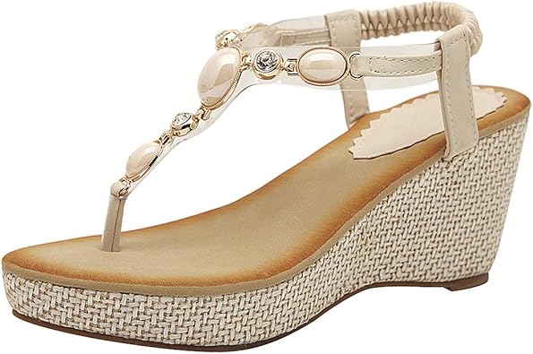 platform sandals with rhinestones