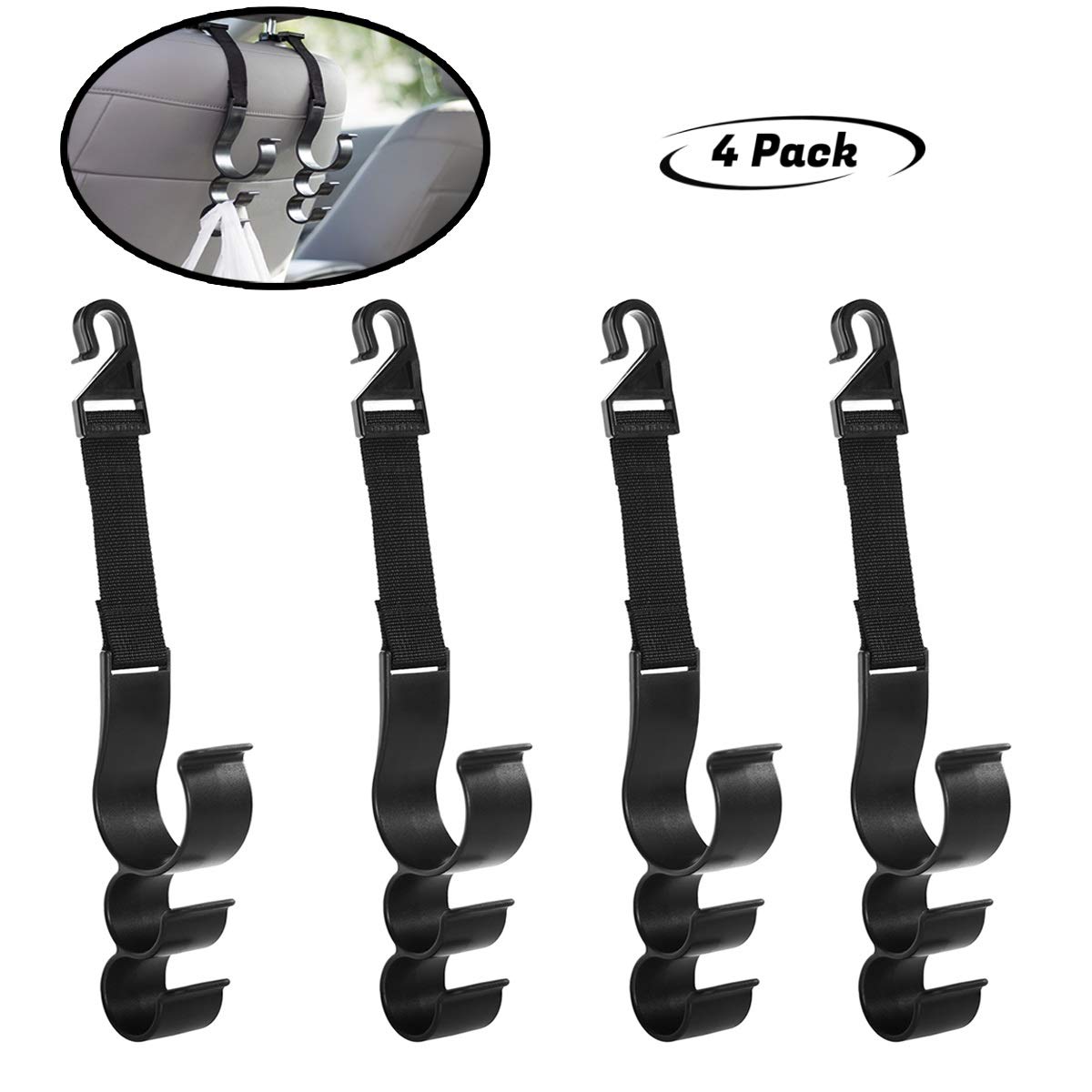 Purses Coats Lebogner Car Seat Organizer Headrest Hooks 4 Pack Strong