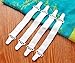 BeautyMood 12Pcs Adjustable Bed Sheet Gripper Clip Holder-Bed Sheet Fasteners Suspenders-Bed Sheet Holder(White)