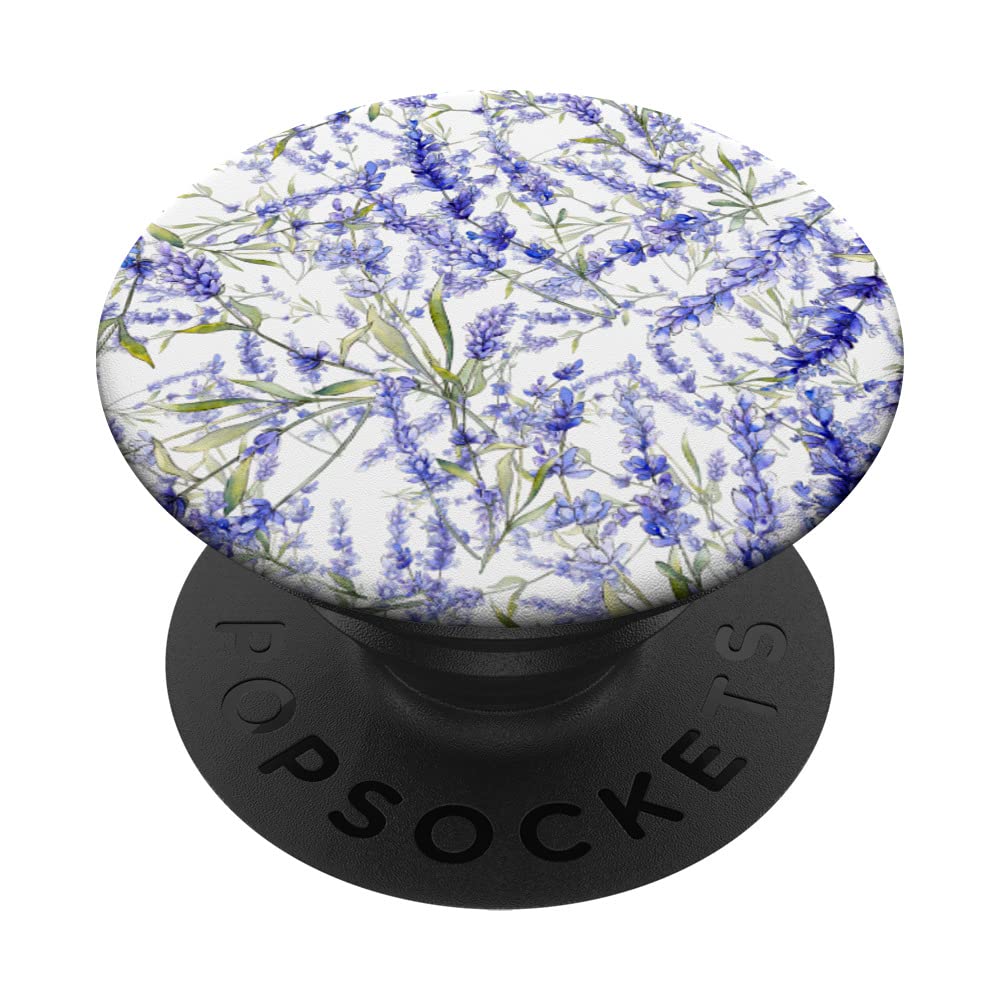 Blue Leaves Violet Purple Lavender Lilac Floral Pastel PopSockets Swappable PopGrip