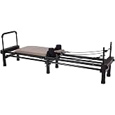 Stamina Products AeroPilates 651 Pilates Reformer w/ Rebounder, Gray | Home Gym Workout Equipment with Cardio Rebounder, Padded Foot Bar, and 4 Resistance Cords