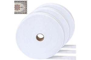HexaHive 2 1/4 Inch Jelly Batting Roll Strips for Rugs Total 150 Yards, 3 Rolls Polyester Blend Batting on a Roll for Quilting, Throw Rugs, Fabric Tube Maker Needle Punched Maker Tool
