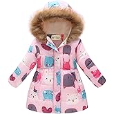 HMBEIXYP Girl's Coat Winter Outwear Hooded Puffer Jacket KidS Parka Fleece Snow With Pocket