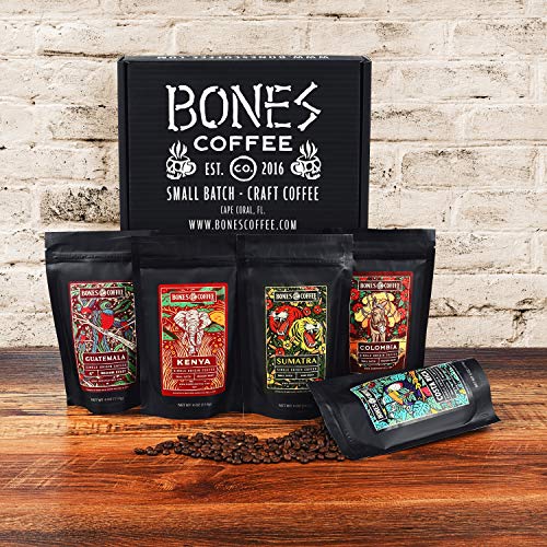 Bones Coffee Company World Tour Sample Pack Ground Coffee Beans