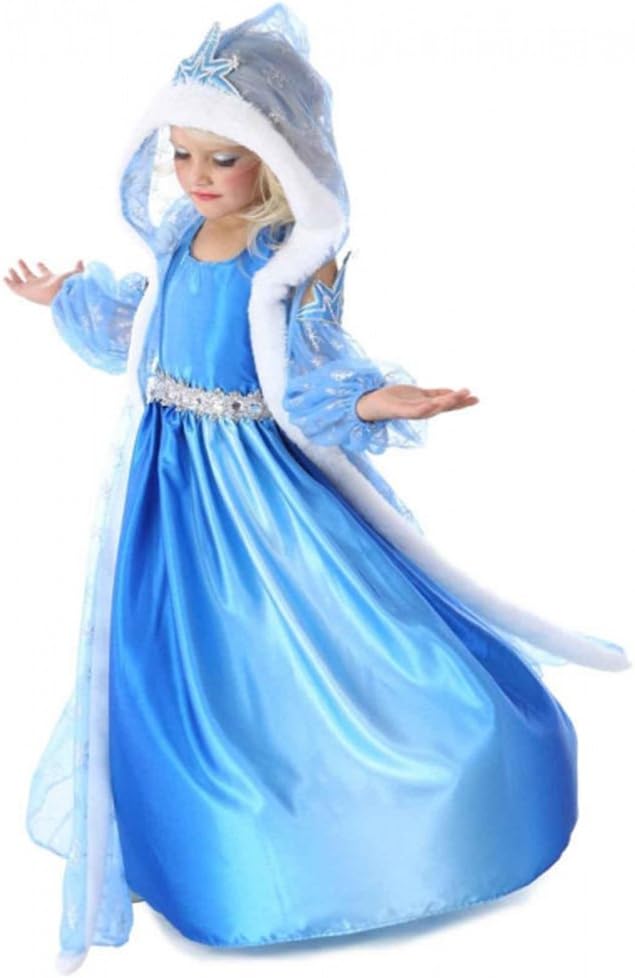 NNDOLL Dress Girl Dress Carnival Costume Bimba Children Blue Snow Queen 120