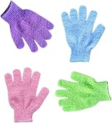 Milisten 4 Pairs Bath Exfoliating Gloves Shower Scrubbing Massage Mitts for Men view 9