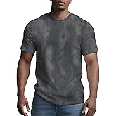 IVOVFANZY Mens Crew Neck T Shirts - Lightweight Short Sleeve Fresh Fashion Print Hipster T-Shirt Tie-Dye