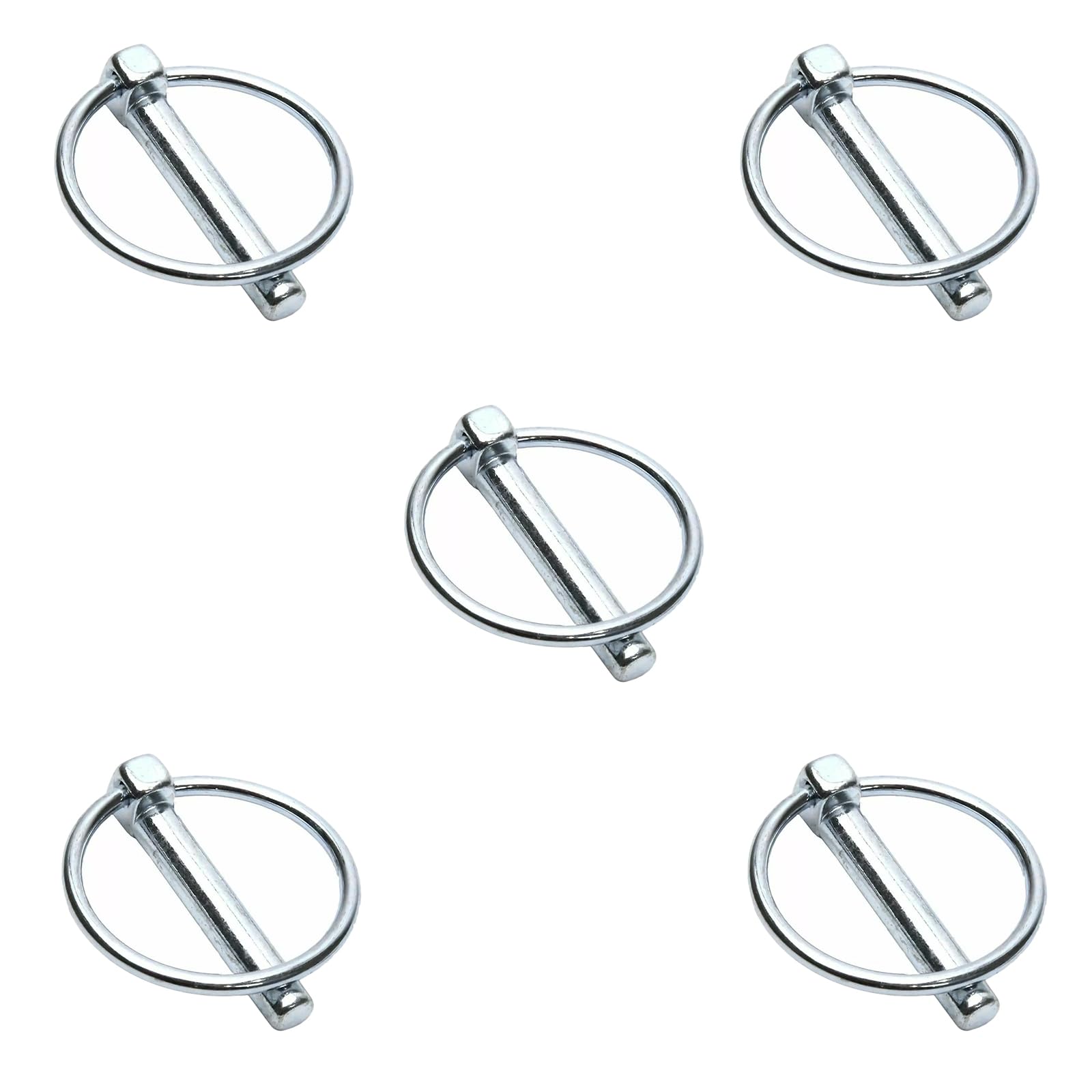 Leliafleury 5Pcs Linch Pin 8mm x 45mm Yoke-End Locking Pins Metal Trailer Lock Pin Safety Retaining Pins for Boat Trailer Tractor Trolley, Silver