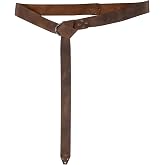 Medieval Leather Belt With Half Ring Closure - Handmade Viking Cosplay Belt Adjustable Strap