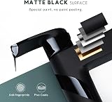 Peppermint Matte Black Waterfall Bath Basin Mixer Taps Set Deck Mount Pop-up view 5