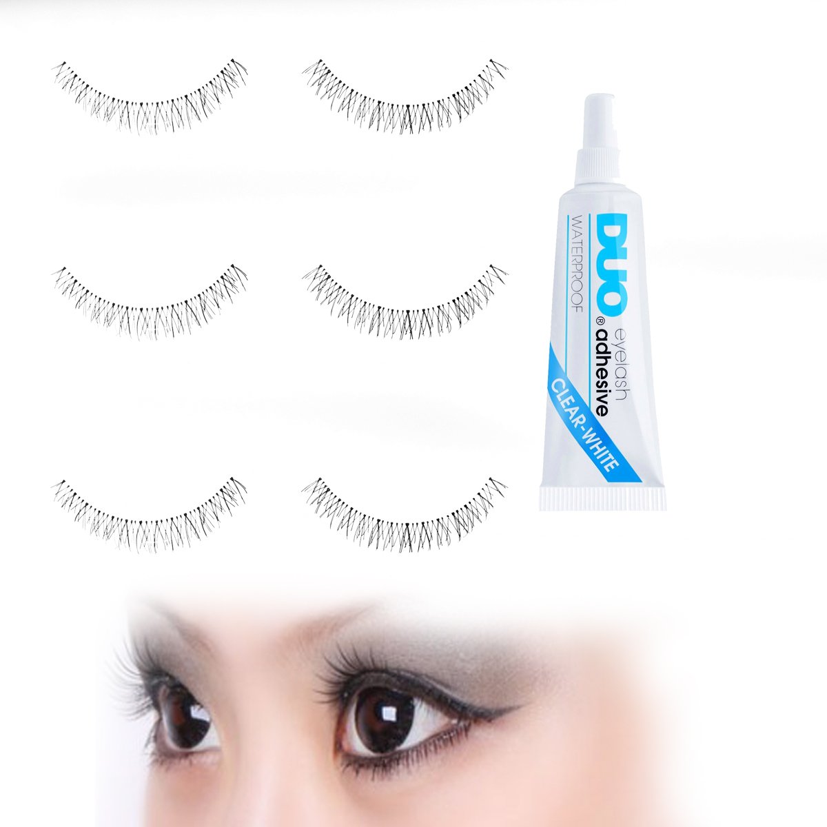 Subtle Lower Eyelid Fake Eyelashes Set with Duo Clear Glue