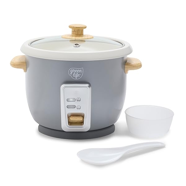 GREENLIFE RICE COOKER WITH REMOVABLE PFAS-FREE CERAMIC NONSTICK...