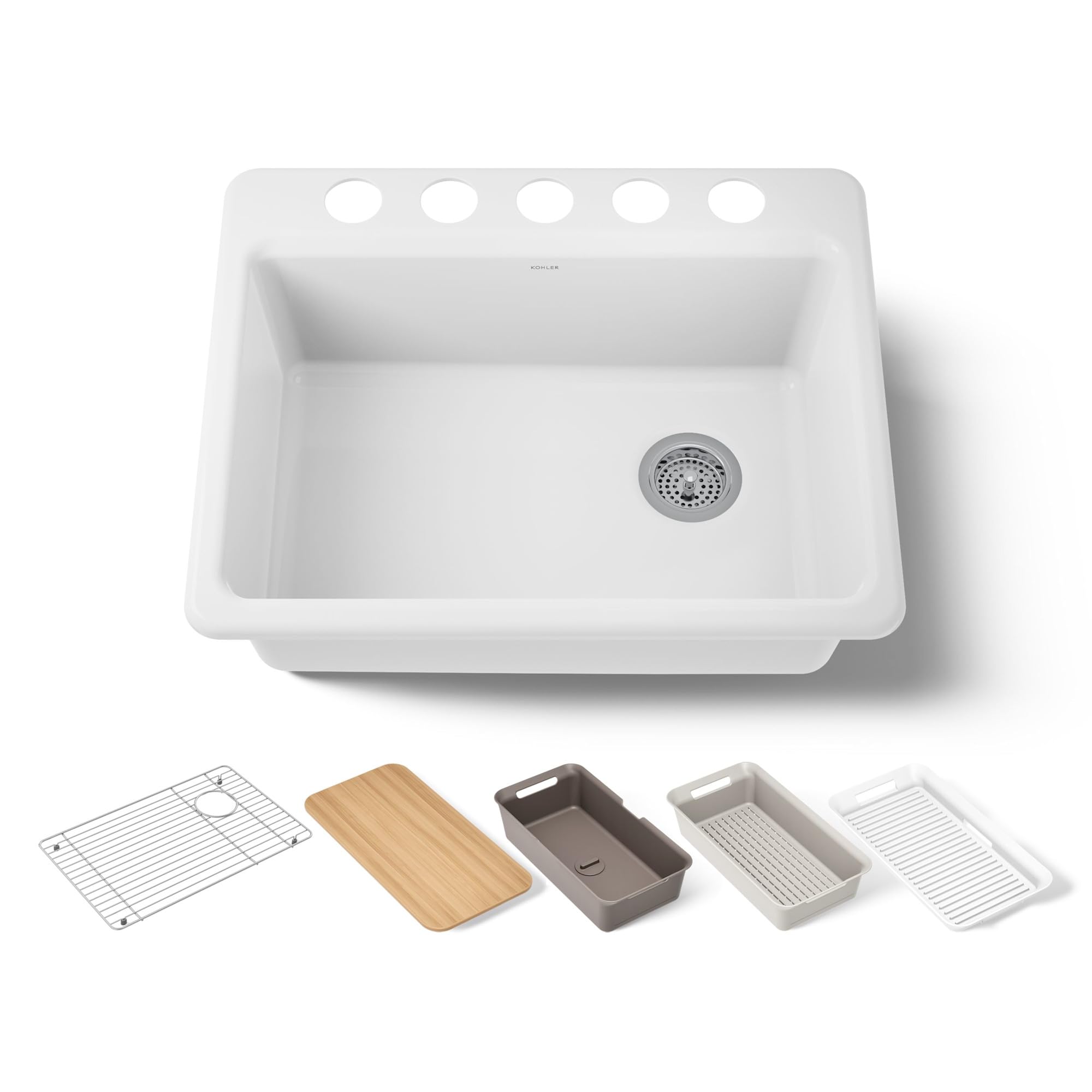 Photo 1 of Riverby 27" Undermount Single Basin Cast Iron Kitchen Sink with Basin Rack and Cutting Board