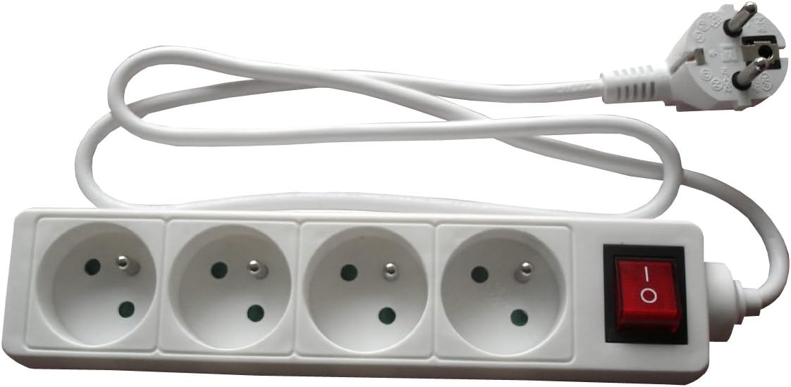 Zenitech 16A Extension Lead with Switch, White 3680 wattsW, 4 Prises
