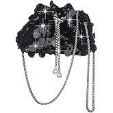 Octwine Shinny Evening Sequin Bag Bucket Purse Handbag Shoulder Bags Crossbody Bag Party Prom Crossbody Bag for Women