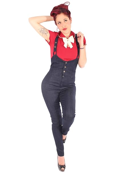 SugarShock Damen Rockabilly Hosenträger Zigarettenhose 147532509