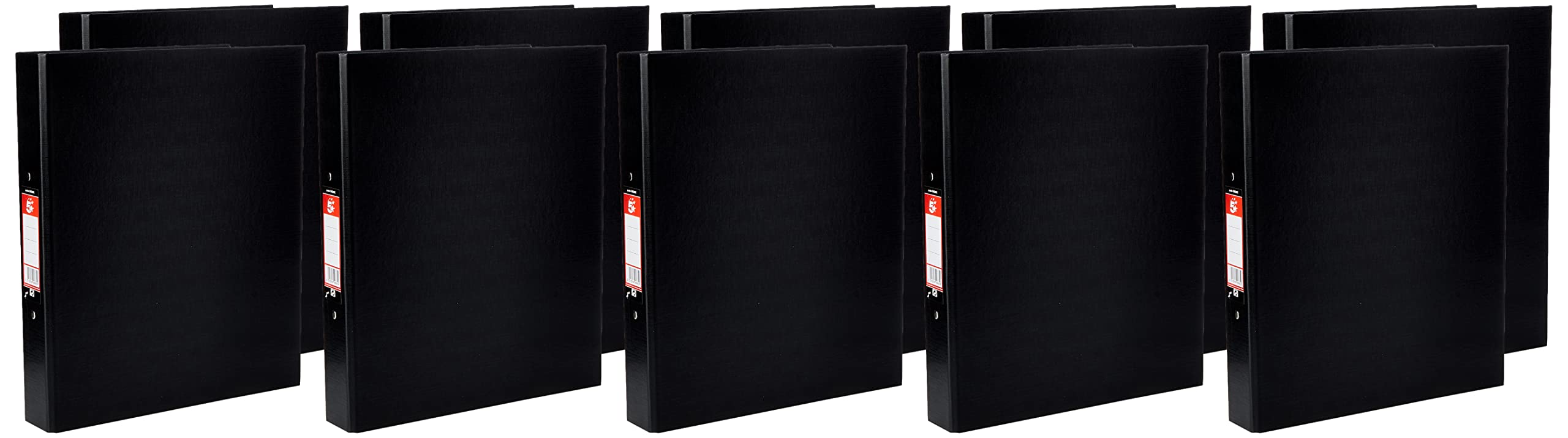 5 Star Office Ring Binder 2 O-Ring Size 25mm Polypropylene A4 Black [Pack 10]