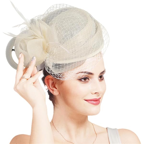 HIMESPORT Women Sinamay Fascinator Hat Cocktail Pillbox  display picture 1